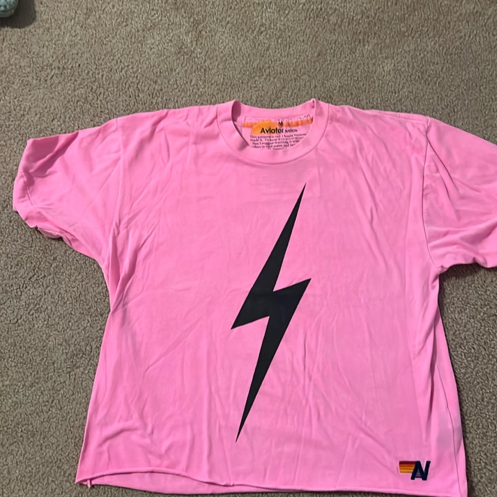 Neon pink box tee by Aviator nation